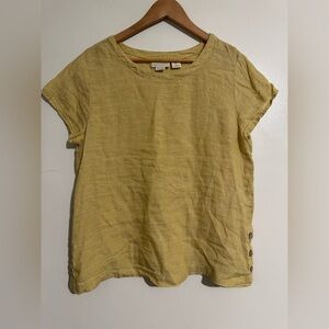 Cynthia Rowley 100% linen Medium blouse top buttons